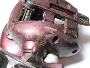 Shimano Scorpion before service — grime on frame and handle
